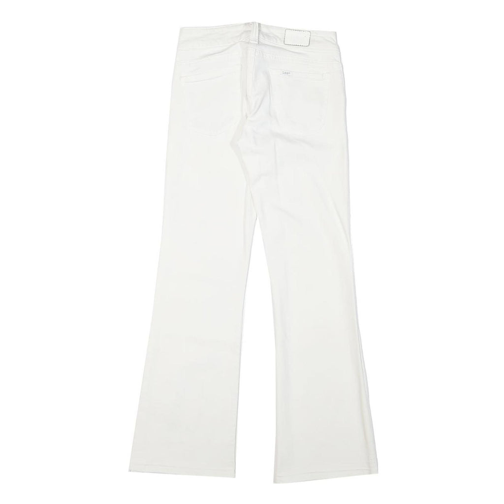 LEE Womens White Regular Straight Denim Medium W24 L28 Cotton Blend Zip Jeans