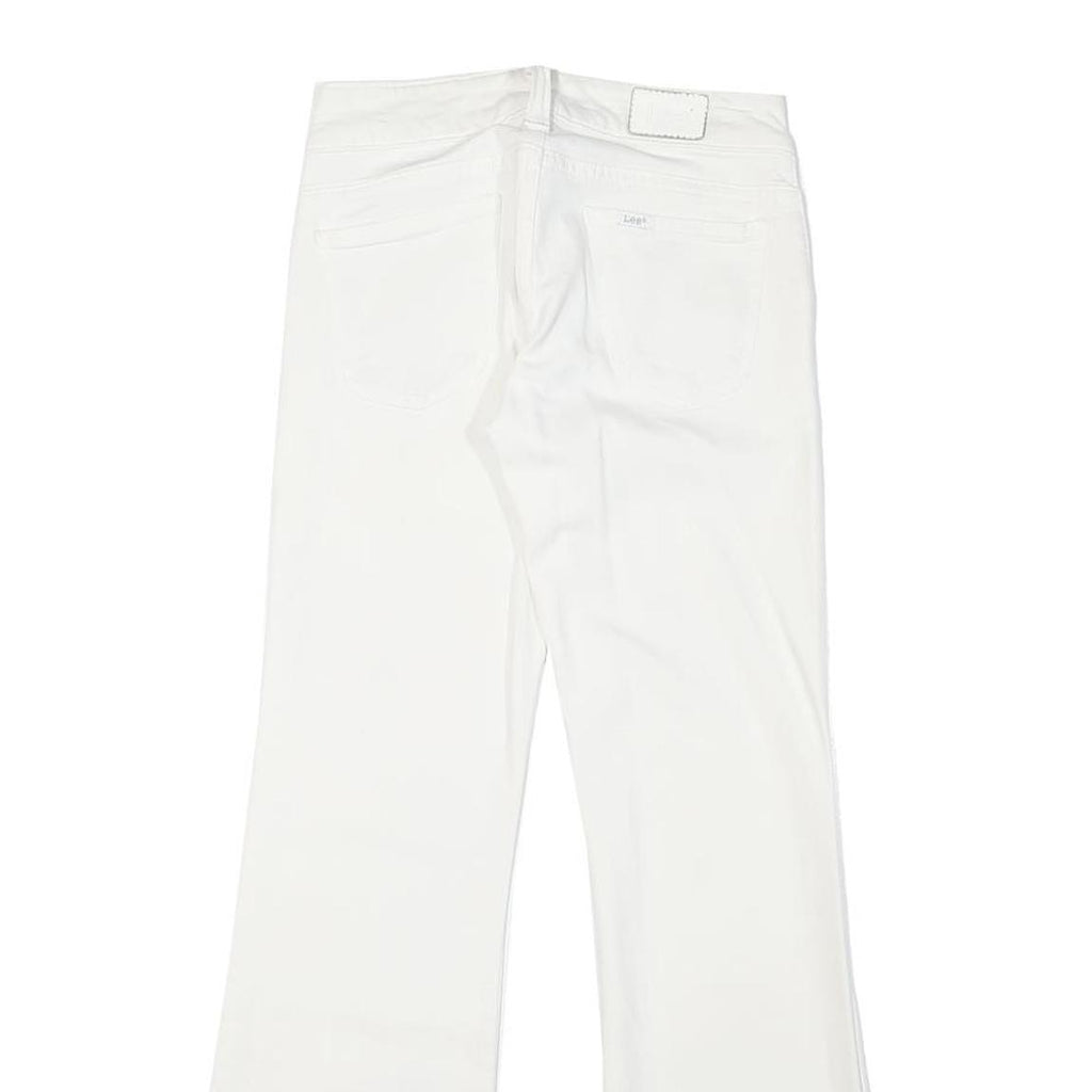 LEE Womens White Regular Straight Denim Medium W24 L28 Cotton Blend Zip Jeans