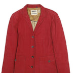 R95TH Womens Red Cotton Tailored Jacket UK 10 Button Plain Stylish