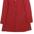 R95TH Womens Red Cotton Tailored Jacket UK 10 Button Plain Stylish