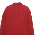 R95TH Womens Red Cotton Tailored Jacket UK 10 Button Plain Stylish