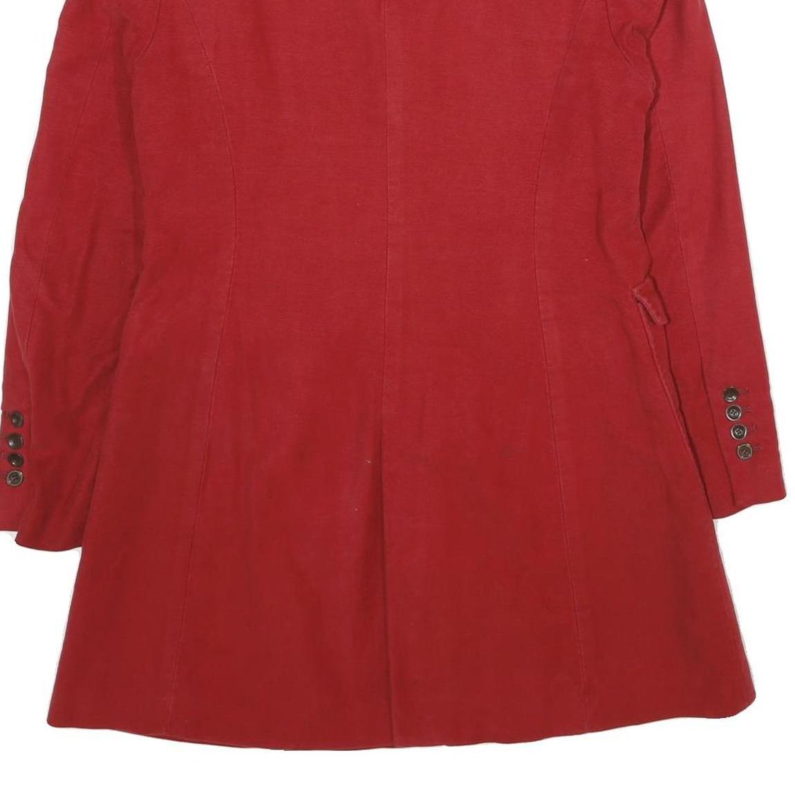 R95TH Womens Red Cotton Tailored Jacket UK 10 Button Plain Stylish