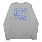 NIKE Mens Grey Blue Air Graphic Long Sleeve Crew Neck T-Shirt L Cotton Blend