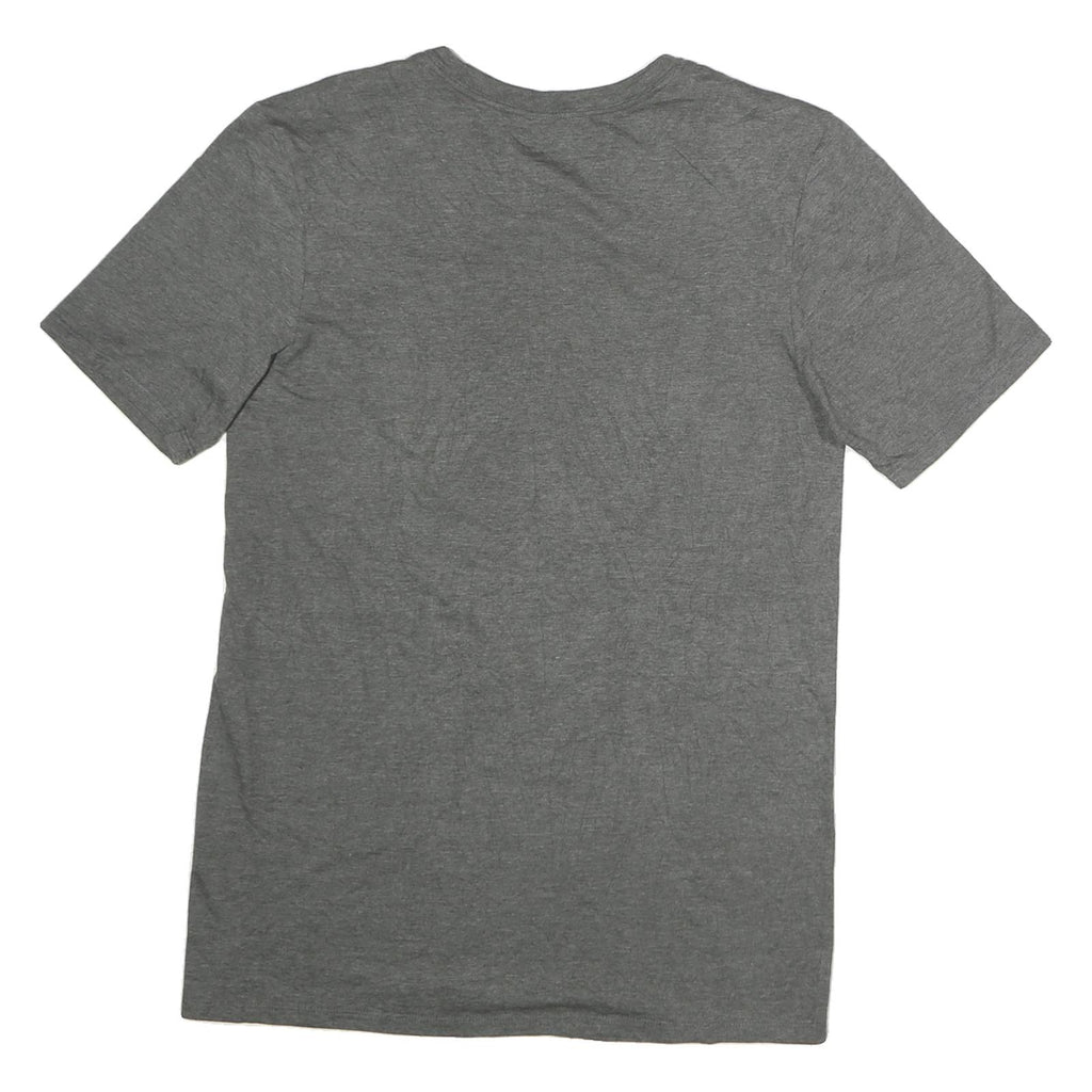 NIKE Mens Grey Red Run Graphic T-Shirt S Short Sleeve Crew Neck Athletic