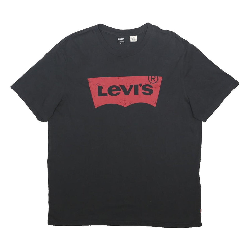 LEVI'S Mens Black Graphic T-Shirt XL Short Sleeve Crew Neck Cotton Blend