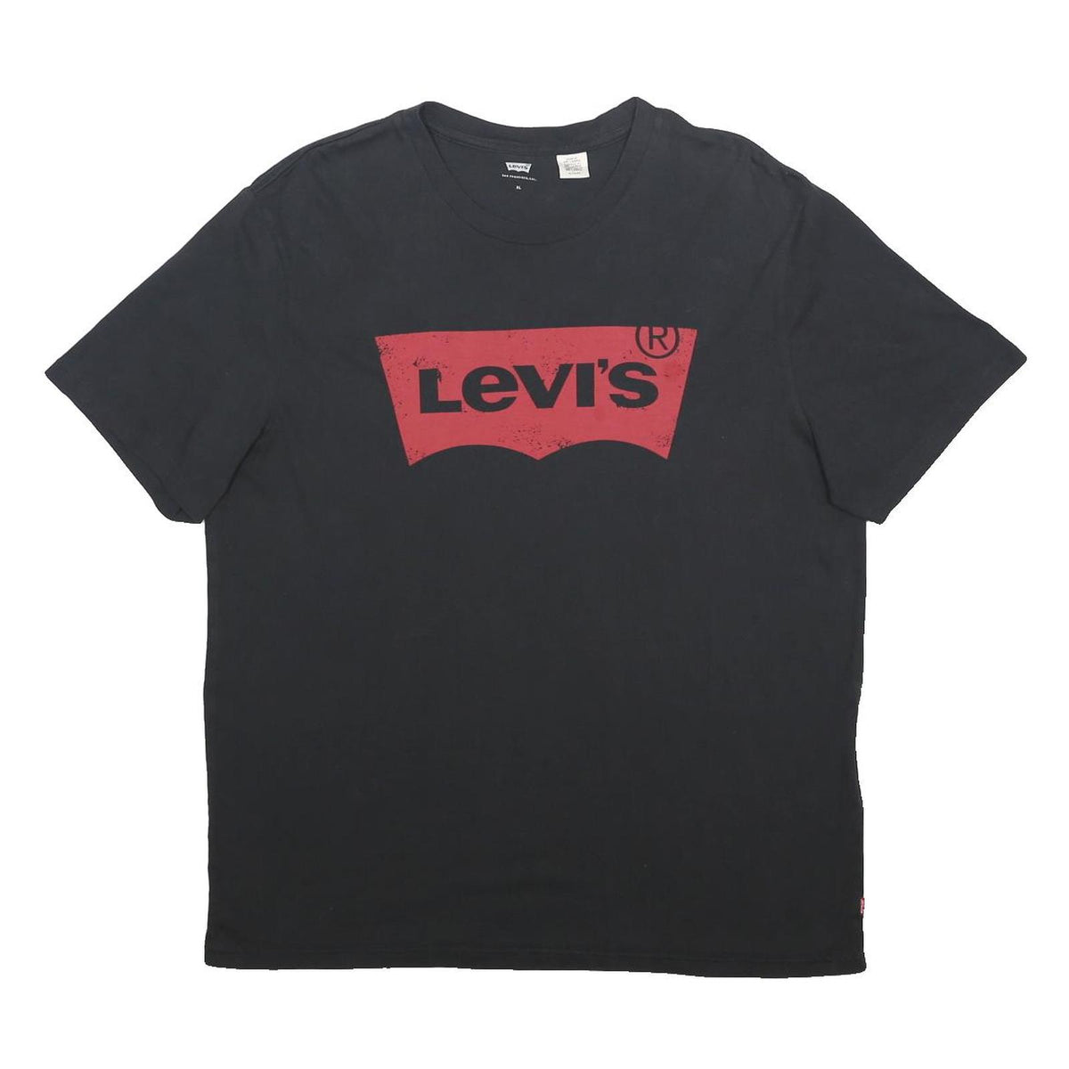 LEVI'S Mens Black Graphic T-Shirt XL Short Sleeve Crew Neck Cotton Blend