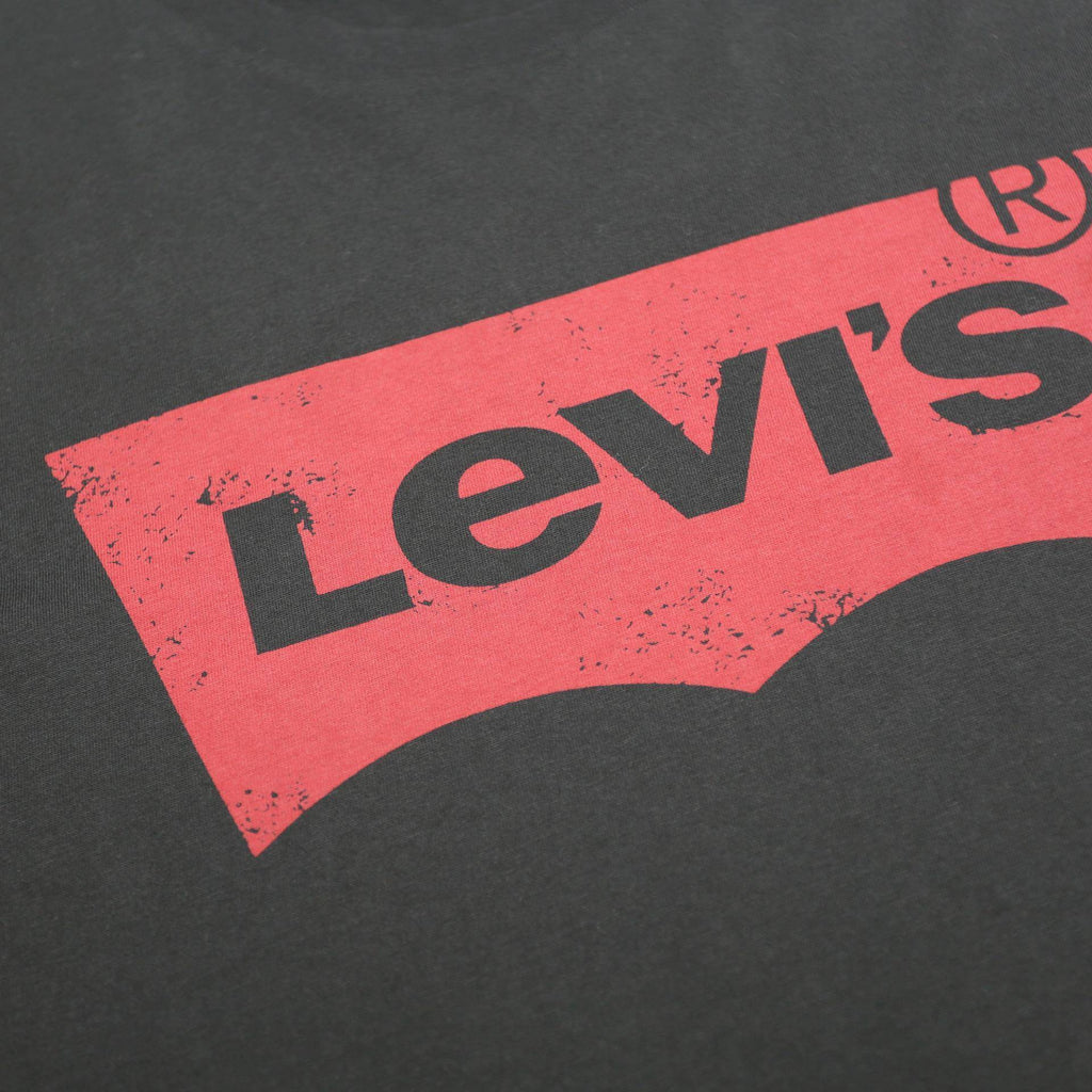 LEVI'S Mens Black Graphic T-Shirt XL Short Sleeve Crew Neck Cotton Blend