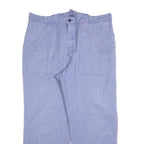 SPILAG Mens Cotton Blue Relaxed Straight Leg Trousers W40 L30 Casual Button