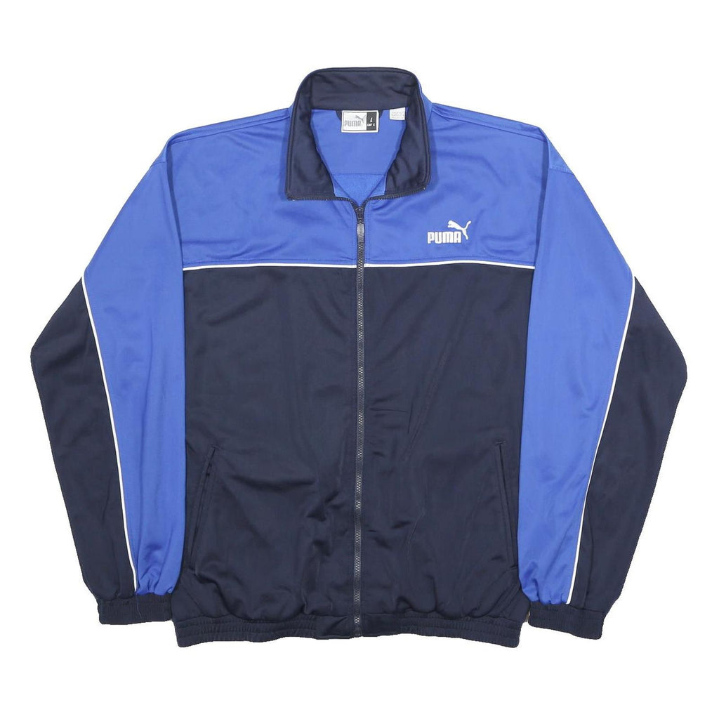 PUMA Mens Blue & Navy Zip Jacket L Polyester Sportswear Casual Trackwear