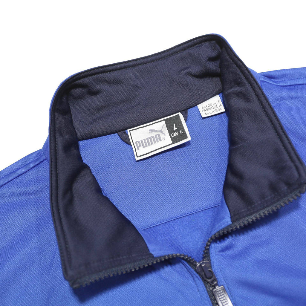 PUMA Mens Blue & Navy Zip Jacket L Polyester Sportswear Casual Trackwear