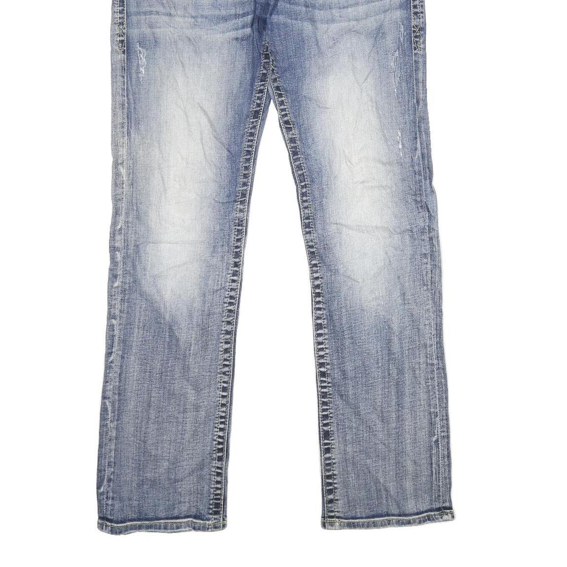 ROCK REVIVAL Womens Jeans Blue Relaxed Straight Denim Light W34 L32 Stylish