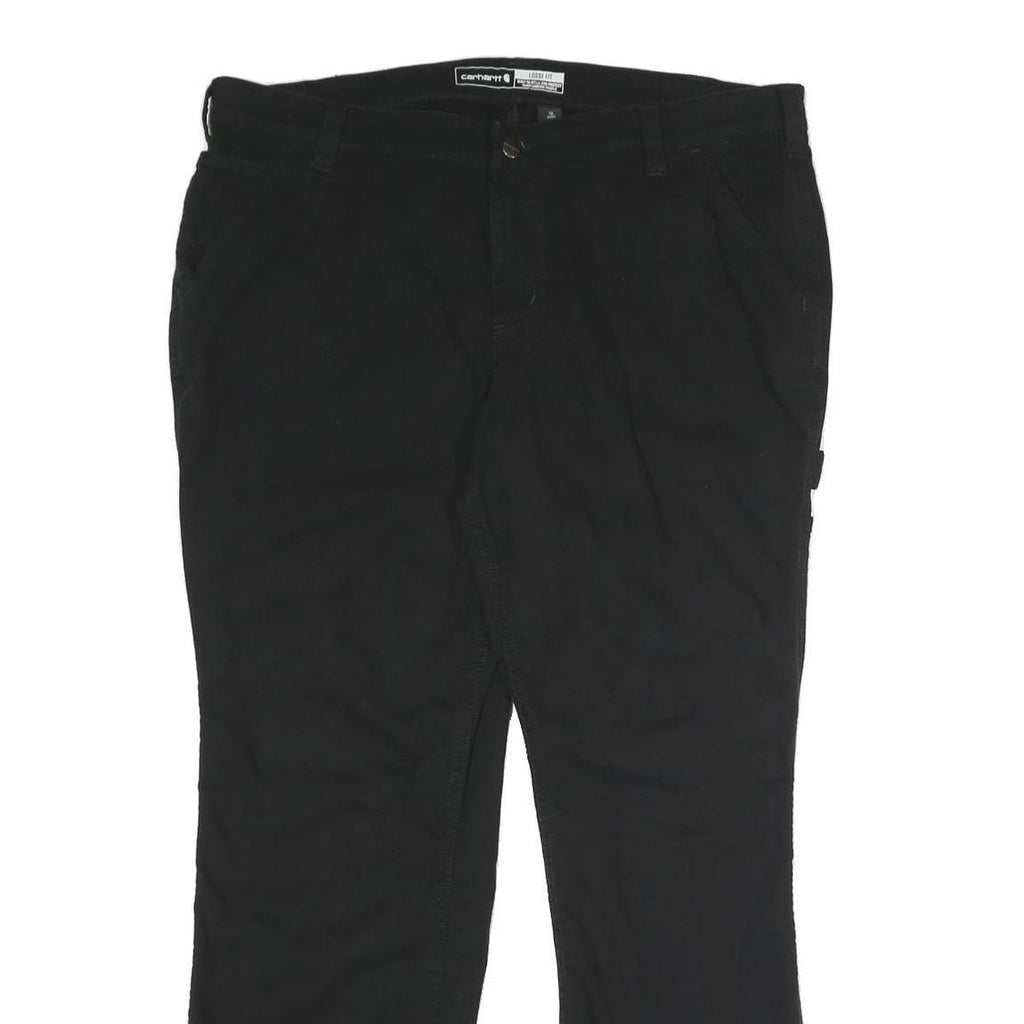 CARHARTT Womens Cotton Blend Black Loose Leg Trousers W38 L31 Workwear Zip