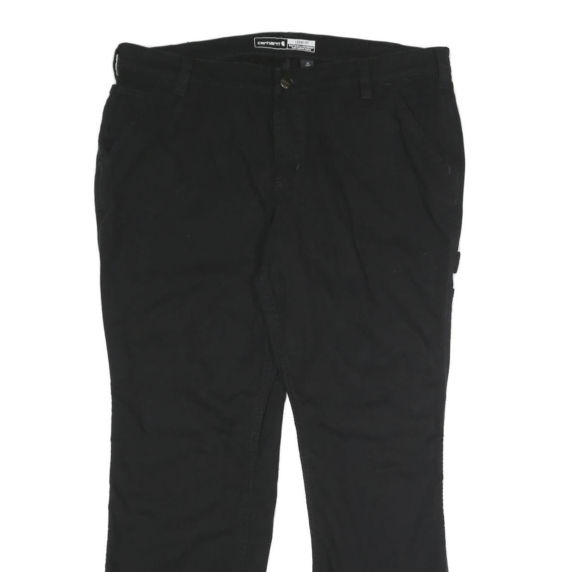 CARHARTT Womens Cotton Blend Black Loose Leg Trousers W38 L31 Workwear Zip