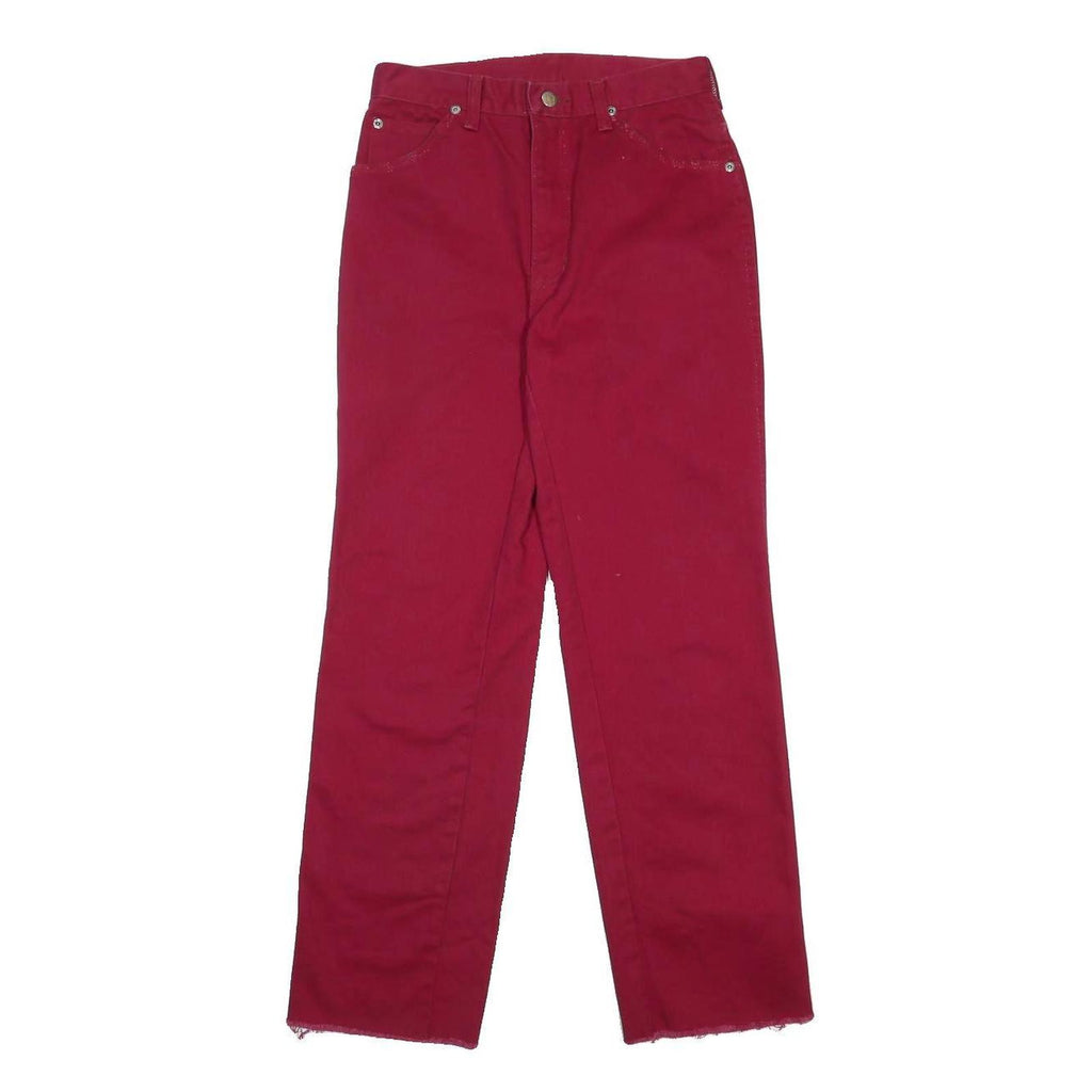 WRANGLER Womens Regular Fit Red Jeans Cotton W25 L28 Raw Hem Straight Leg
