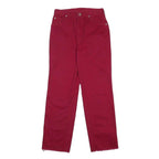 WRANGLER Womens Regular Fit Red Jeans Cotton W25 L28 Raw Hem Straight Leg