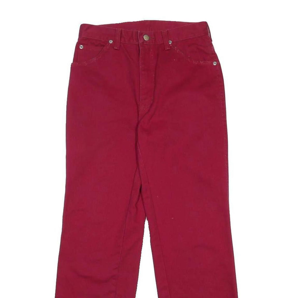 WRANGLER Womens Regular Fit Red Jeans Cotton W25 L28 Raw Hem Straight Leg