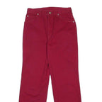WRANGLER Womens Regular Fit Red Jeans Cotton W25 L28 Raw Hem Straight Leg