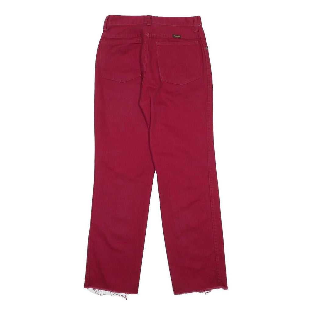 WRANGLER Womens Regular Fit Red Jeans Cotton W25 L28 Raw Hem Straight Leg
