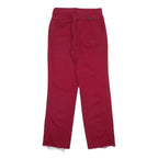 WRANGLER Womens Regular Fit Red Jeans Cotton W25 L28 Raw Hem Straight Leg