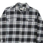JACHS Mens Black & Grey Plaid Shirt L Cotton Blend Long Sleeve Casual