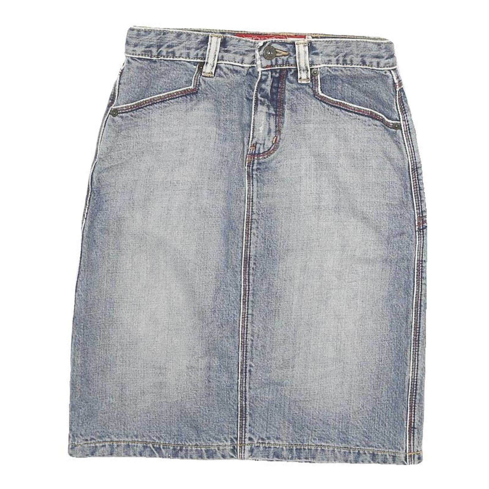BORRY JEANS Womens Blue Denim Pencil Knee Length Cotton Blend Skirt XS Classic