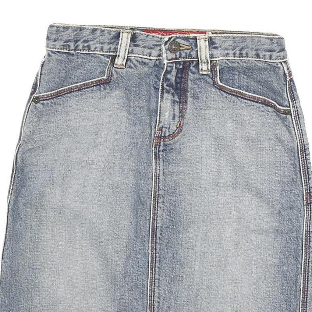 BORRY JEANS Womens Blue Denim Pencil Knee Length Cotton Blend Skirt XS Classic