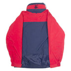 HELLY HANSEN Mens Rain Jacket Red Nylon Hooded Colourblock S