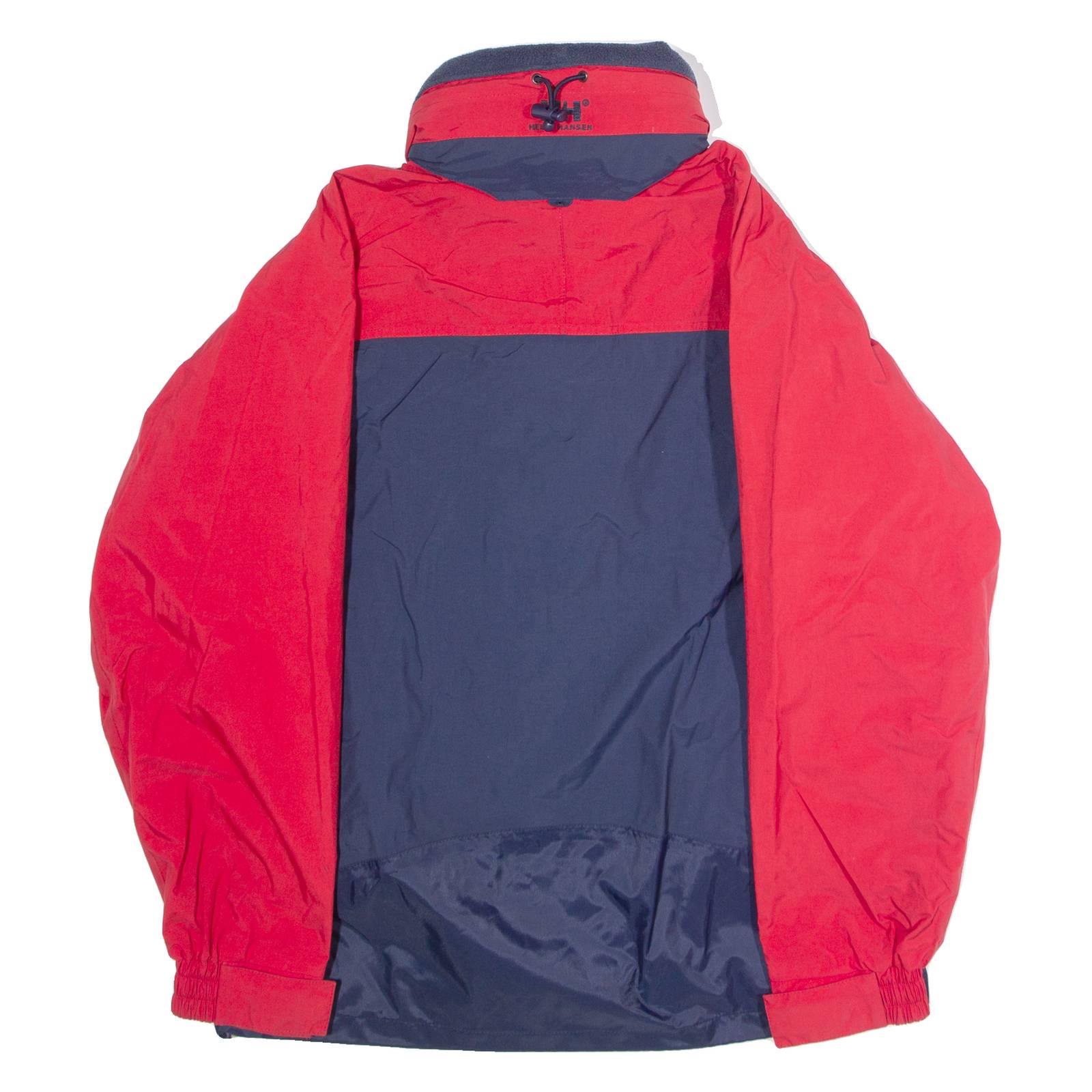 HELLY HANSEN Mens Rain Jacket Red Nylon Hooded Colourblock S