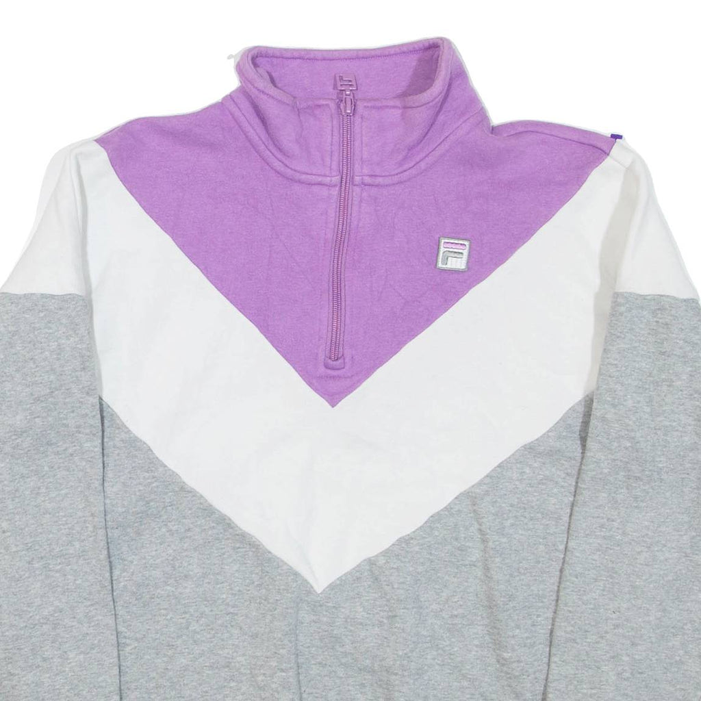 FILA Womens Sweatshirt Grey 1/4 Zip S