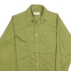 ARROW Mens Green Polyester Blend Shirt M Classic Mach II Button Front Long