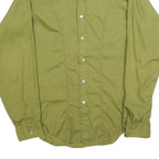 ARROW Mens Green Polyester Blend Shirt M Classic Mach II Button Front Long