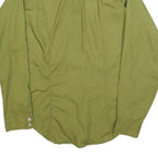 ARROW Mens Green Polyester Blend Shirt M Classic Mach II Button Front Long