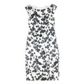 COAST Womens Black & White Floral Bodycon Woven Midi Dress UK 8 Elegant Tailored
