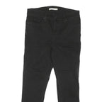 LEVI'S Womens Black Regular Fit Skinny Denim Jeans W30 L25 Cotton Blend Zip