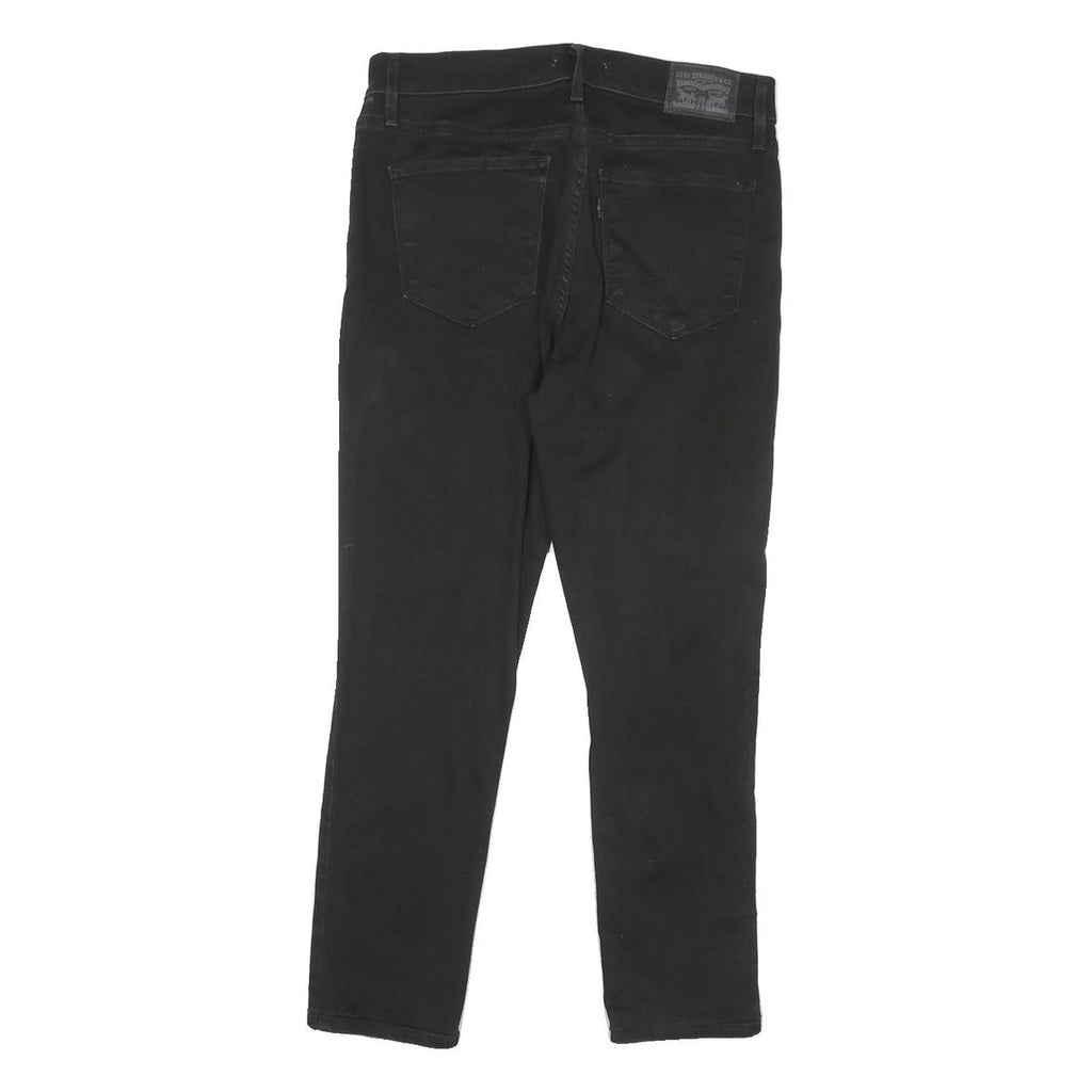 LEVI'S Womens Black Regular Fit Skinny Denim Jeans W30 L25 Cotton Blend Zip