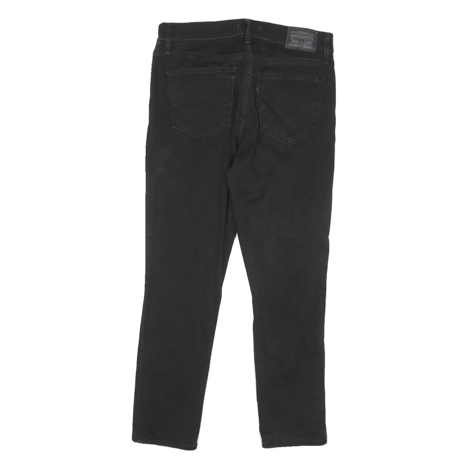 LEVI'S Womens Black Regular Fit Skinny Denim Jeans W30 L25 Cotton Blend Zip