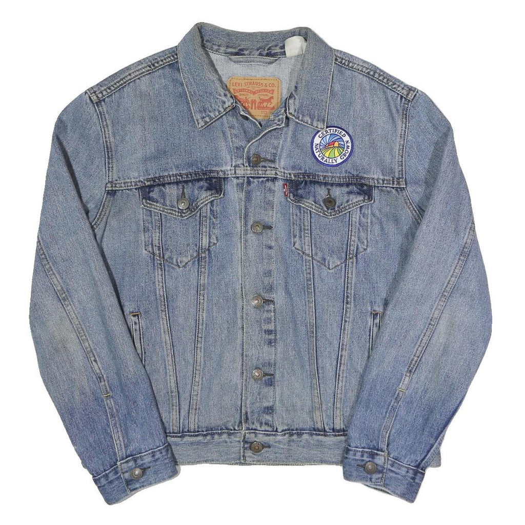 LEVI'S Mens Blue Denim Cotton Classic Jacket M Button Closure Patch