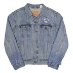 LEVI'S Mens Blue Denim Cotton Classic Jacket M Button Closure Patch