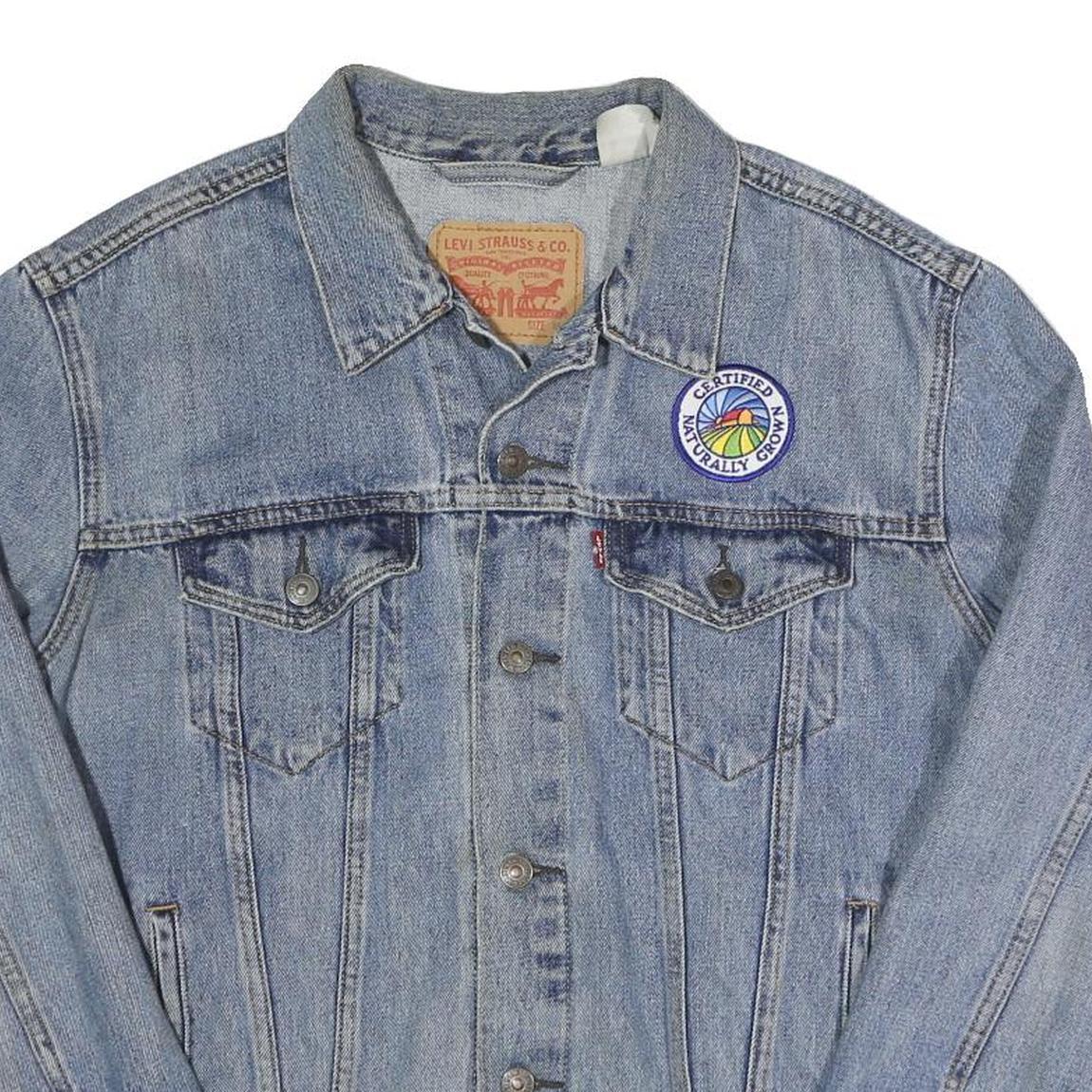 LEVI'S Mens Blue Denim Cotton Classic Jacket M Button Closure Patch