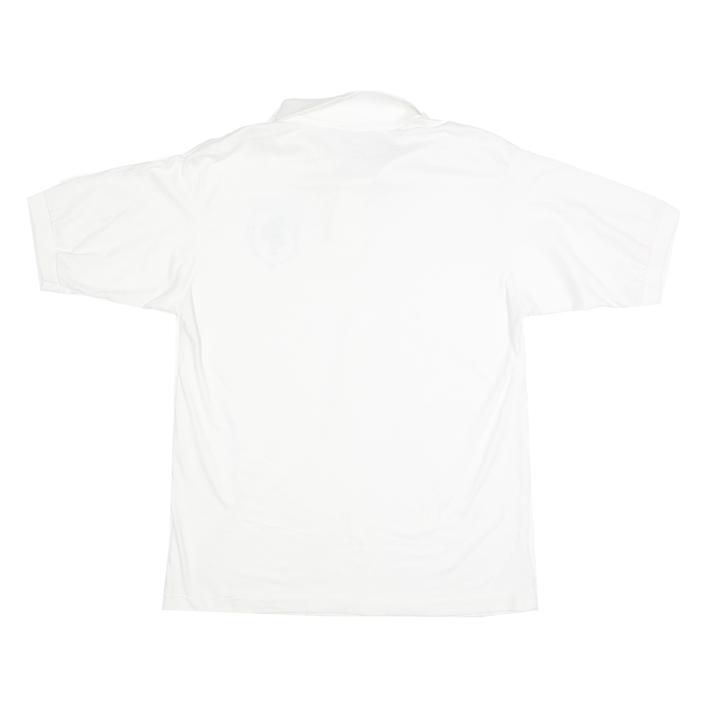 HANES Mens White Short Sleeve USA Judging Tour 1993 Polo Shirt L Cotton Blend