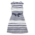 MAINE Womens Blue & White Stripe Day Cotton Blend Sleeveless Knee Length UK 12