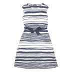 MAINE Womens Blue & White Stripe Day Cotton Blend Sleeveless Knee Length UK 12