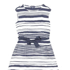 MAINE Womens Blue & White Stripe Day Cotton Blend Sleeveless Knee Length UK 12