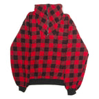 PACIFIC TRAIL Mens Patterned Fleece Red Check 1/4 Zip 90s XL