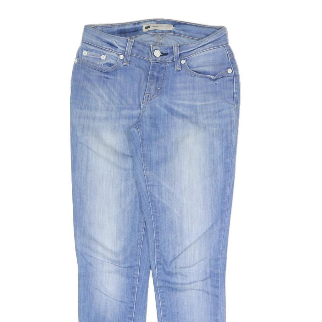 LEVI'S Womens Slim Blue Denim Light W25 L27 Jeans Zip Cotton Blend Casual