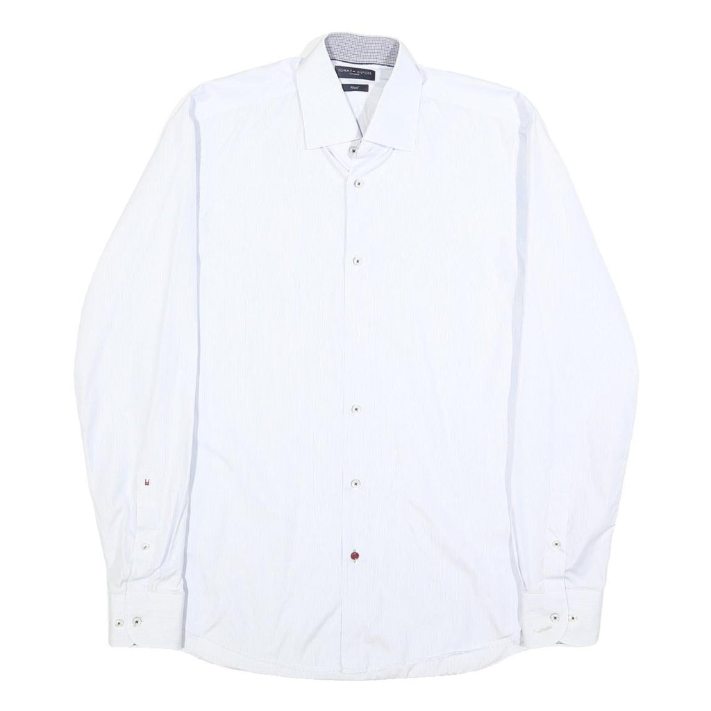 TOMMY HILFIGER Mens White Shirt L Classic Cotton Long Sleeve Formal Button