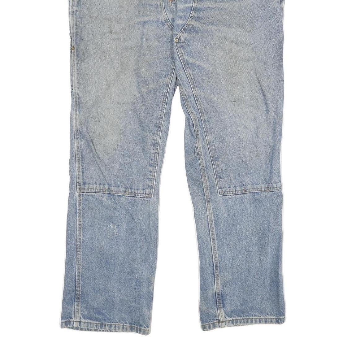 KEY Mens Regular Fit Blue Denim Jeans W40 L34 Casual Workwear Zip Closure