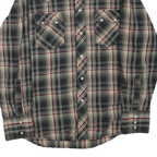 WRANGLER Mens Black & Cream Plaid Shirt M Western Casual Cotton Blend