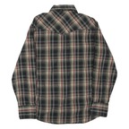 WRANGLER Mens Black & Cream Plaid Shirt M Western Casual Cotton Blend
