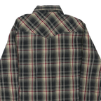 WRANGLER Mens Black & Cream Plaid Shirt M Western Casual Cotton Blend